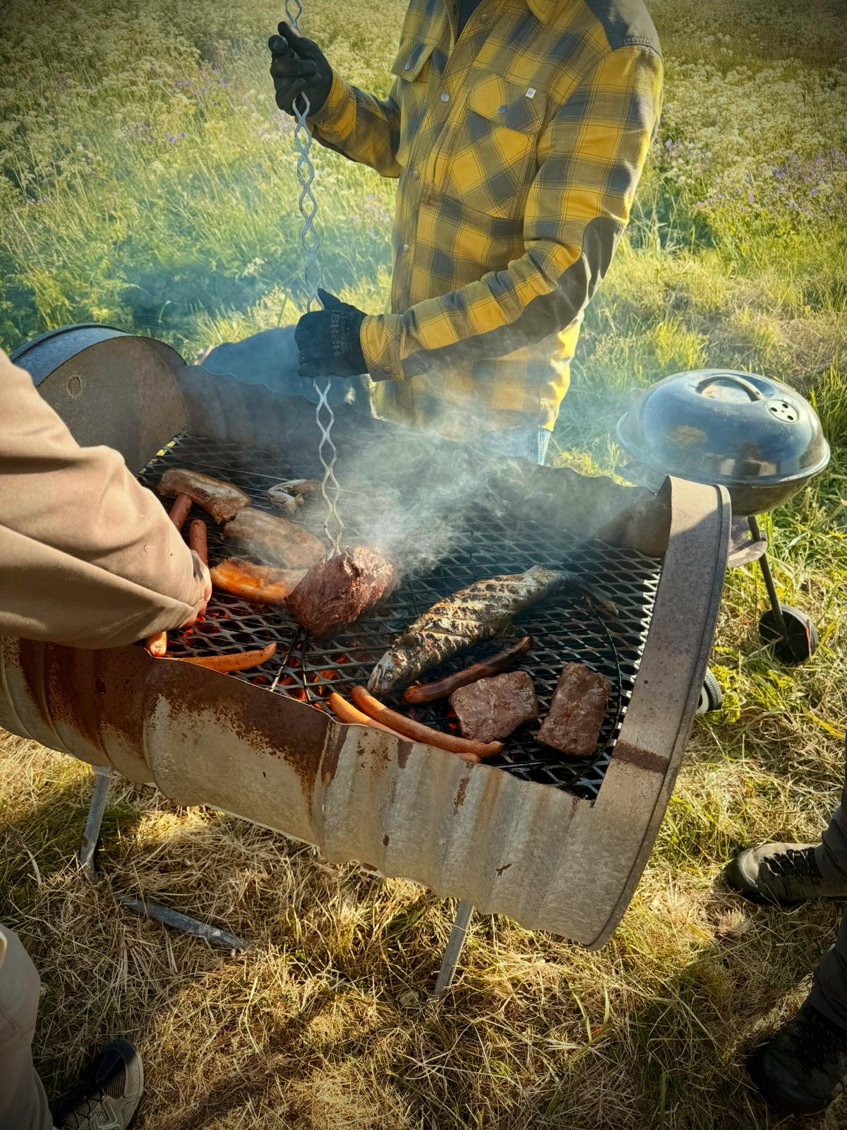 Outdoor barbecue gathering