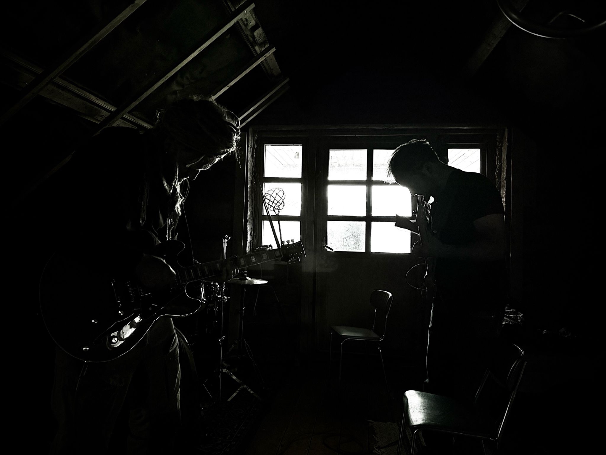 Musicians in the attic studio